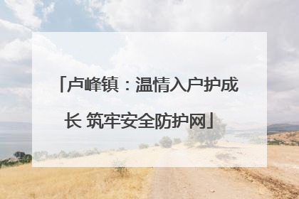 卢峰镇：温情入户护成长 筑牢安全防护网