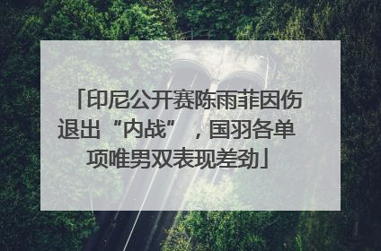 印尼公开赛陈雨菲因伤退出“内战”，国羽各单项唯男双表现差劲