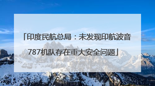 印度民航总局：未发现印航波音787机队存在重大安全问题