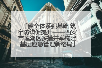 健全体系强基础 筑牢防线促提升——西安市莲湖区多措并举构建基层应急管理新格局