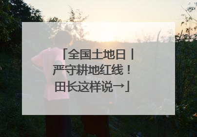 全国土地日丨严守耕地红线！田长这样说→