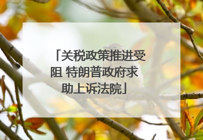 关税政策推进受阻 特朗普政府求助上诉法院