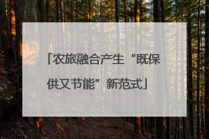 农旅融合产生“既保供又节能”新范式