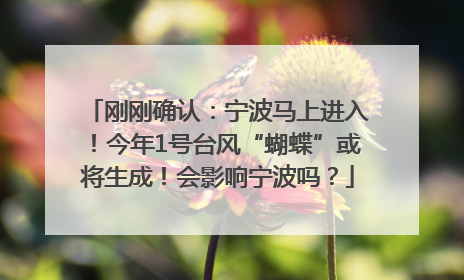 刚刚确认：宁波马上进入！今年1号台风“蝴蝶”或将生成！会影响宁波吗？