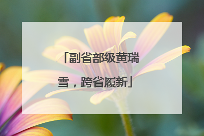 副省部级黄瑞雪，跨省履新