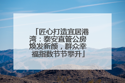 匠心打造宜居港湾：泰安直管公房焕发新颜，群众幸福指数节节攀升