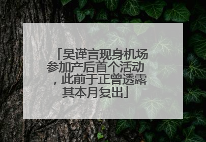 吴谨言现身机场参加产后首个活动，此前于正曾透露其本月复出