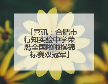 喜讯：合肥市行知实验中学荣膺全国啦啦操锦标赛双冠军