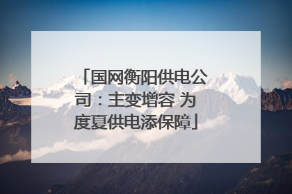 国网衡阳供电公司：主变增容 为度夏供电添保障
