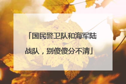 国民警卫队和海军陆战队，别傻傻分不清
