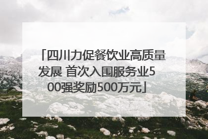 四川力促餐饮业高质量发展 首次入围服务业500强奖励500万元