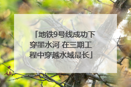 地铁9号线成功下穿墨水河 在三期工程中穿越水域最长