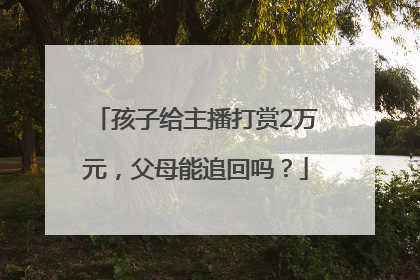 孩子给主播打赏2万元，父母能追回吗？