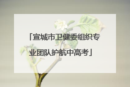 宣城市卫健委组织专业团队护航中高考