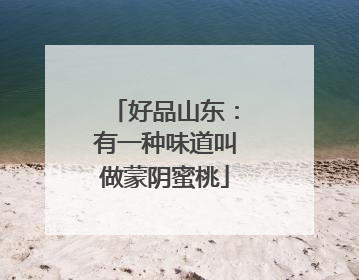 好品山东：有一种味道叫做蒙阴蜜桃