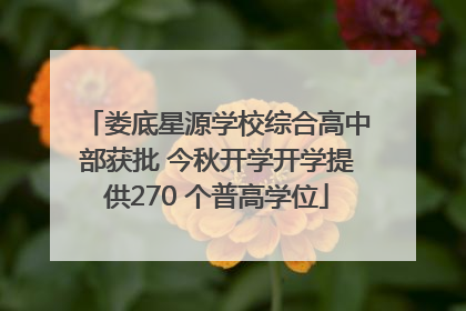 娄底星源学校综合高中部获批 今秋开学开学提供270 个普高学位
