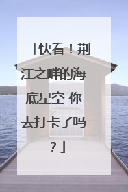 快看！荆江之畔的海底星空 你去打卡了吗？