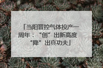当阳晋控气体投产一周年：“创”出新高度 “降”出真功夫