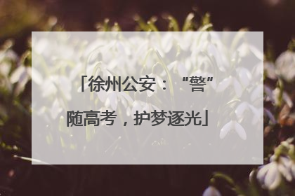 徐州公安：“警”随高考，护梦逐光