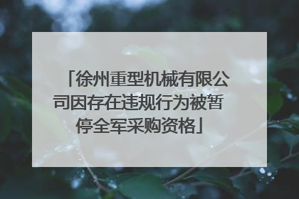 徐州重型机械有限公司因存在违规行为被暂停全军采购资格