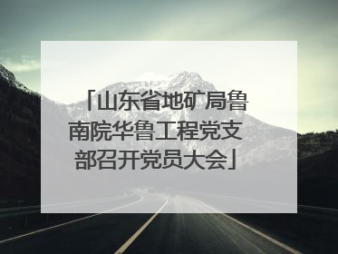 山东省地矿局鲁南院华鲁工程党支部召开党员大会