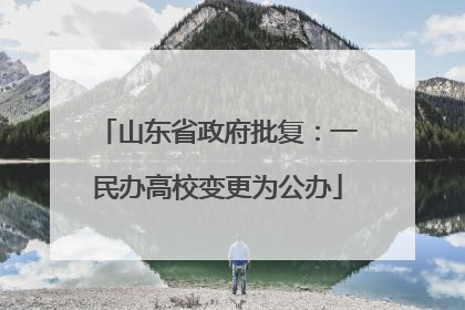 山东省政府批复：一民办高校变更为公办