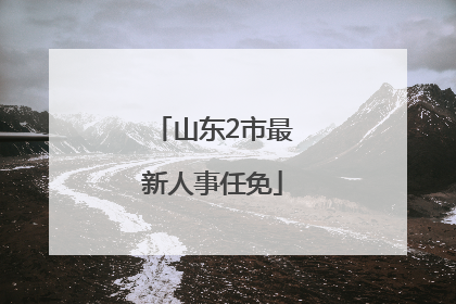 山东2市最新人事任免