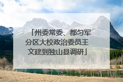 州委常委、都匀军分区大校政治委员王文建到独山县调研