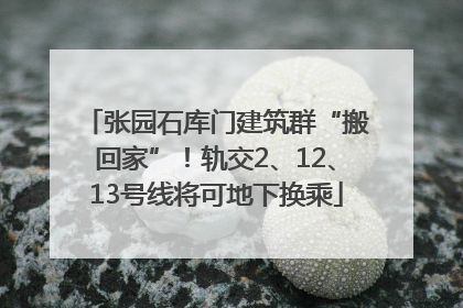 张园石库门建筑群“搬回家”！轨交2、12、13号线将可地下换乘