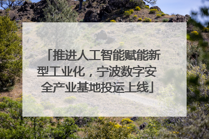 推进人工智能赋能新型工业化，宁波数字安全产业基地投运上线