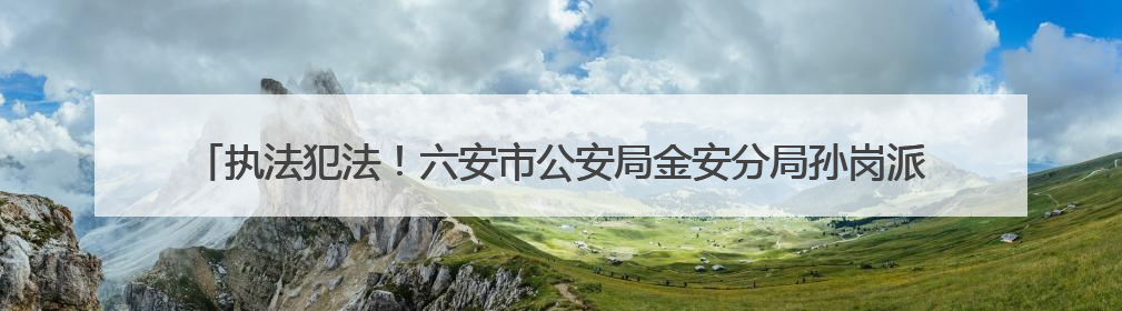执法犯法！六安市公安局金安分局孙岗派出所原指导员、一级警长刘军被“双开”
