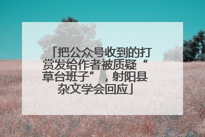 把公众号收到的打赏发给作者被质疑“草台班子”，射阳县杂文学会回应