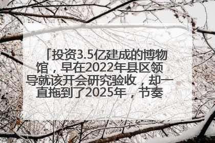 投资3.5亿建成的博物馆，早在2022年县区领导就该开会研究验收，却一直拖到了2025年，节奏不是一般的慢！