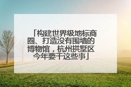 构建世界级地标商圈、打造没有围墙的博物馆，杭州拱墅区今年要干这些事