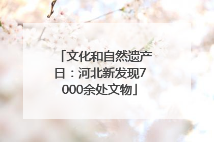 文化和自然遗产日：河北新发现7000余处文物