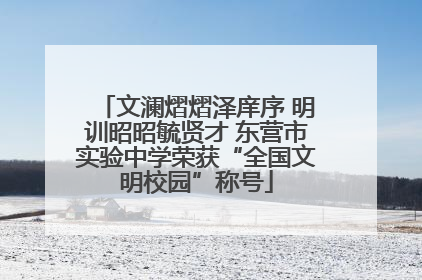 文澜熠熠泽庠序 明训昭昭毓贤才 东营市实验中学荣获“全国文明校园”称号