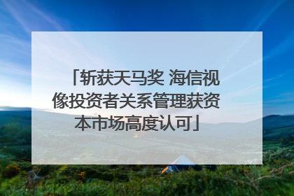 斩获天马奖 海信视像投资者关系管理获资本市场高度认可