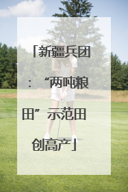 新疆兵团：“两吨粮田”示范田创高产