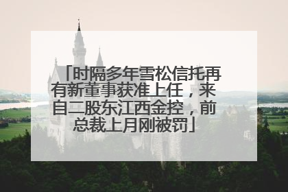 时隔多年雪松信托再有新董事获准上任，来自二股东江西金控，前总裁上月刚被罚