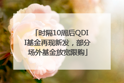 时隔10周后QDII基金再现新发，部分场外基金放宽限购