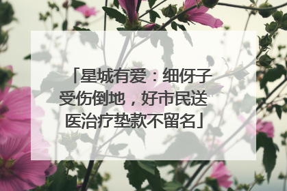 星城有爱：细伢子受伤倒地，好市民送医治疗垫款不留名