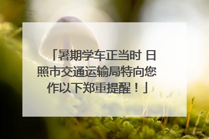 暑期学车正当时 日照市交通运输局特向您作以下郑重提醒！