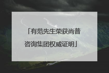 有范先生荣获尚普咨询集团权威证明