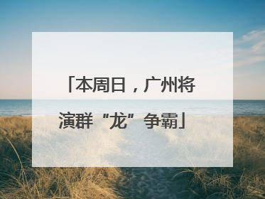本周日，广州将演群“龙”争霸