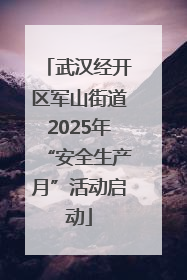 武汉经开区军山街道2025年“安全生产月”活动启动