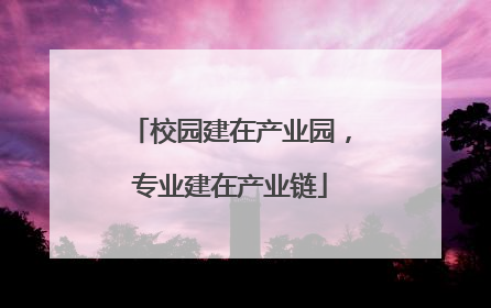 校园建在产业园，专业建在产业链