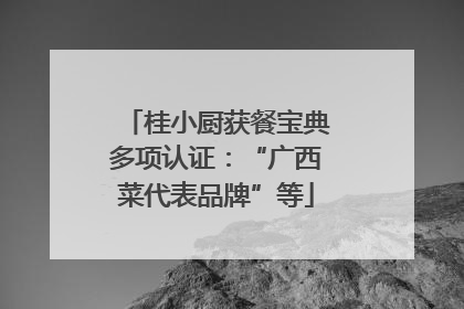 桂小厨获餐宝典多项认证：“广西菜代表品牌”等
