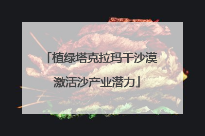 植绿塔克拉玛干沙漠 激活沙产业潜力