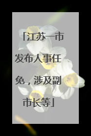 江苏一市发布人事任免，涉及副市长等