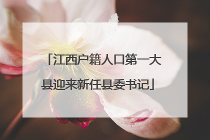 江西户籍人口第一大县迎来新任县委书记